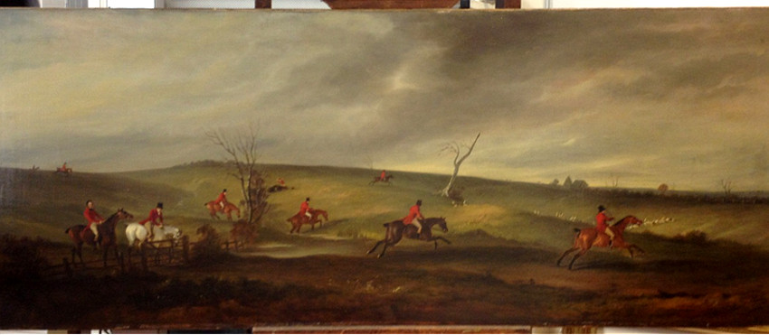 Click the image for a view of: John Ferneley  The Melton Hunt: In the Widmerpool Country (1825)