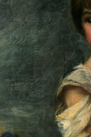 Click the image for a view of: Detail of milkmaid, during cleaning