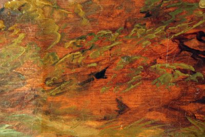 Click the image for a view of: Detail of foliage, during cleaning